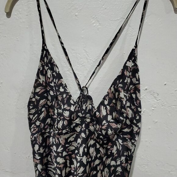 Free People Hang on Halter Printed Slip Dress Size M - Picture 3 of 11
